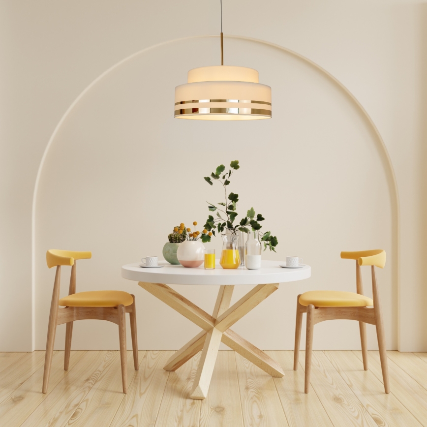 Hängeleuchte TAMI 1xE27/60W/230V d 40 cm beige/golden