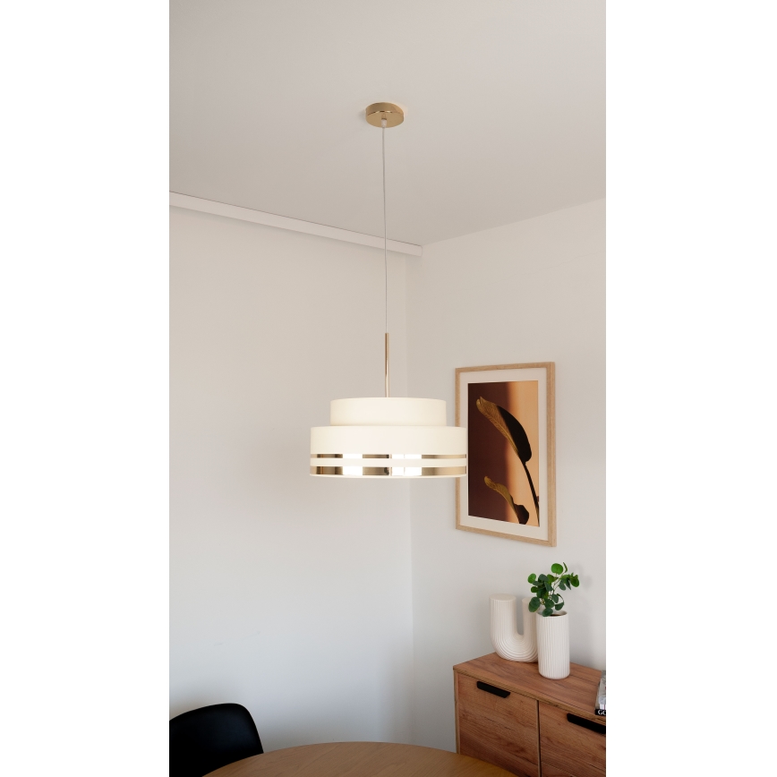 Hängeleuchte TAMI 1xE27/60W/230V d 40 cm beige/golden