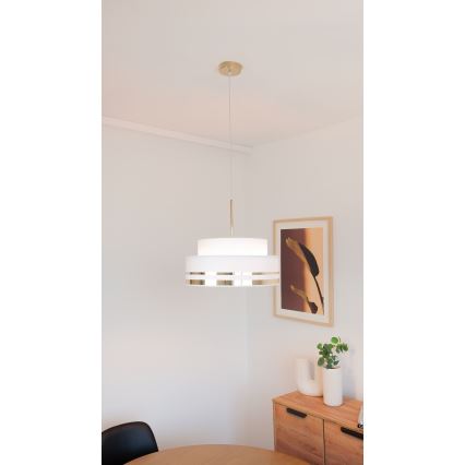 Hängeleuchte TAMI 1xE27/60W/230V d 40 cm cremefarben/golden