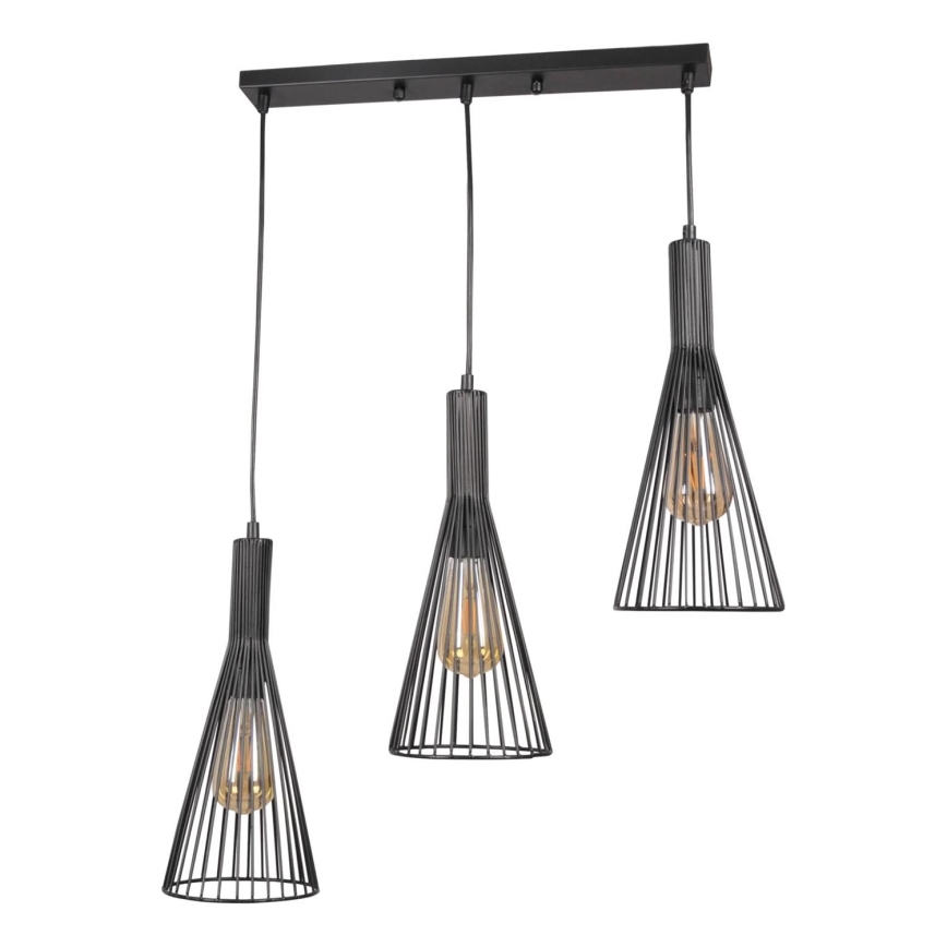 Hängeleuchte TIANA 3xE27/20W/230V schwarz