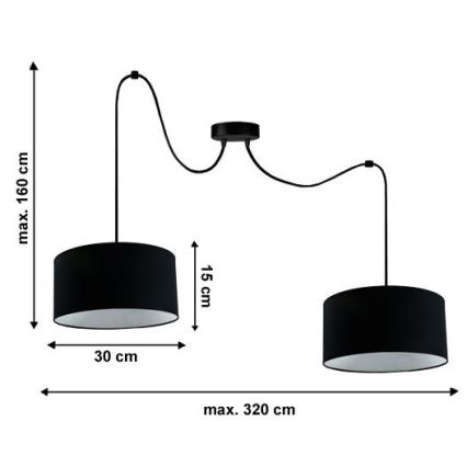 Hängeleuchte TUZ 2xE27/60W/230V Spinne