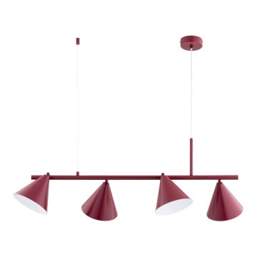 Hängeleuchte ZELTA mit Kabel, 4xE27/15W/230V, rot