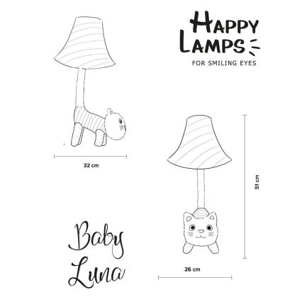 Happy Lamps - Lampada da tavolo LED per bambini BABY LUNA LED/5,4W/230V gatta