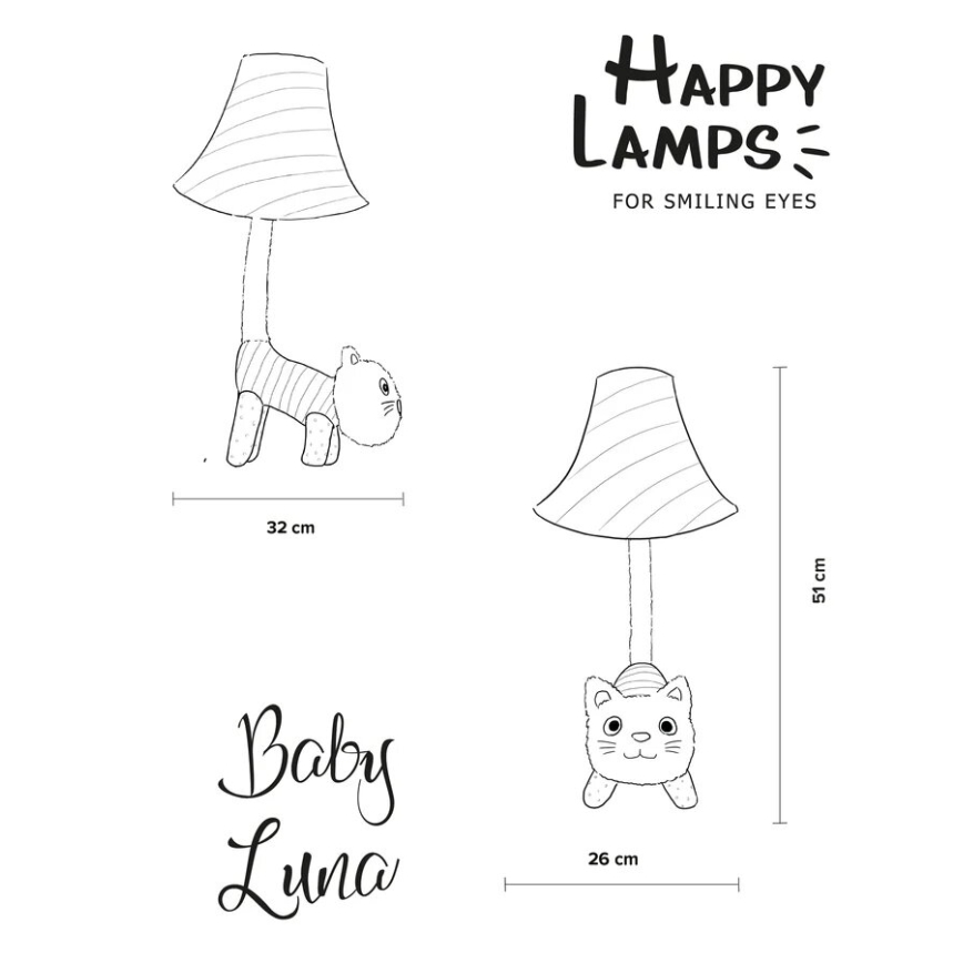 Happy Lamps - Lampada da tavolo LED per bambini BABY LUNA LED/5,4W/230V gatta