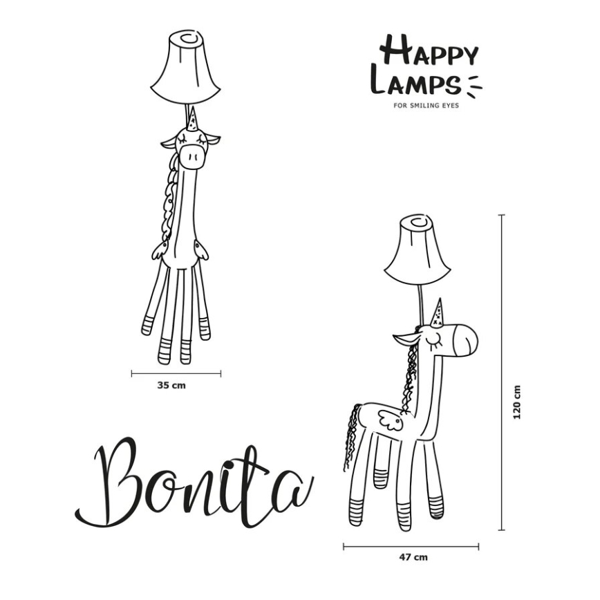 Happy Lamps - Lampadaire enfant BONITA LED/5,4W/230V Licorne