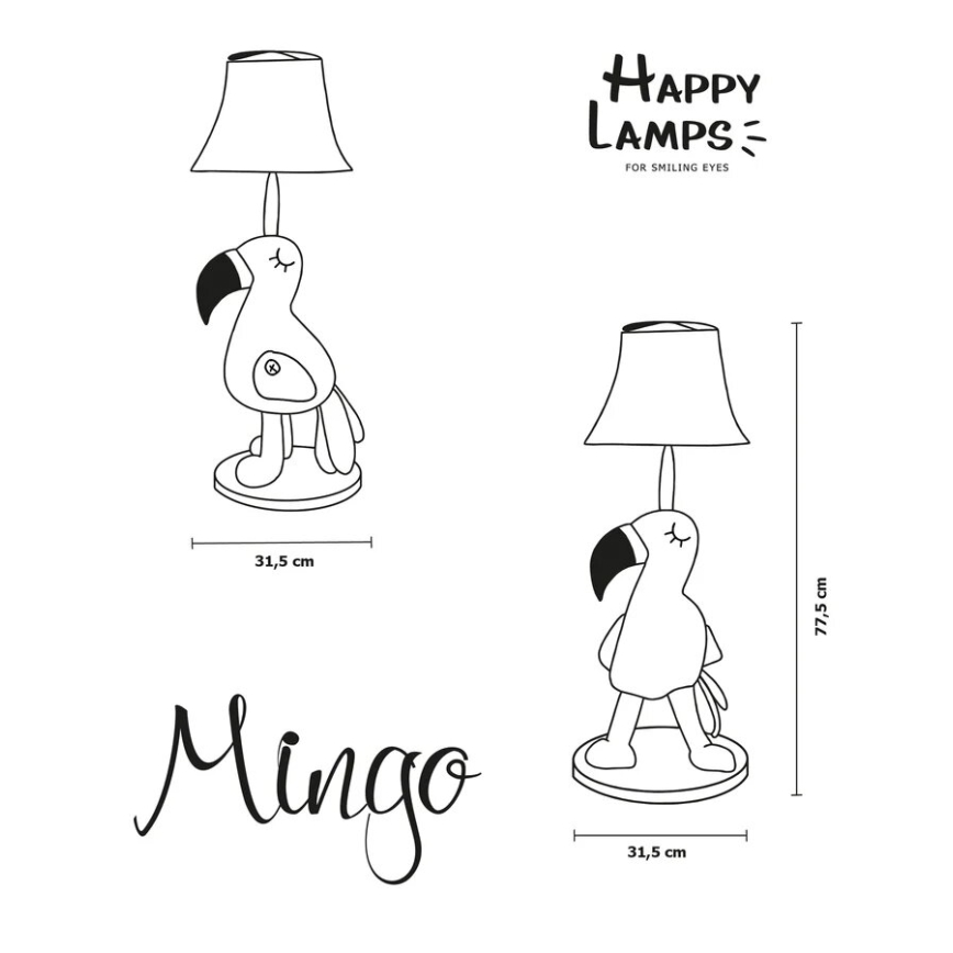 Happy Lamps - Lampadaire enfant MINGO LED/5,4W/230V flamand rose