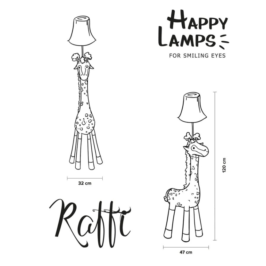 Happy Lamps - Lampadaire enfant RAFFI LED/5,4W/230V girafe