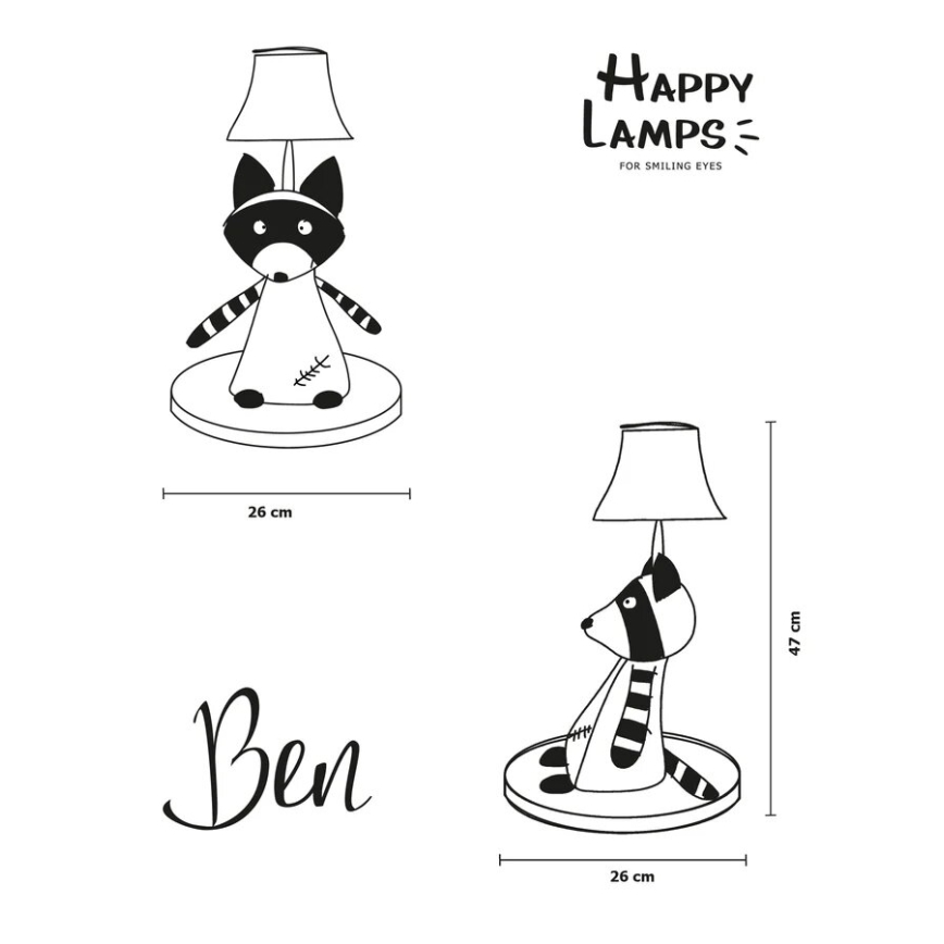 Happy Lamps - Lampe de table enfant BEN LED/5,4W/230V raton laveur