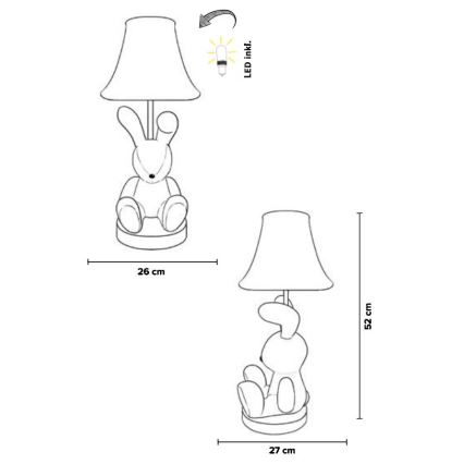 Happy Lamps - Lampe de table enfant BENNY LED/5,4W/230V lapin