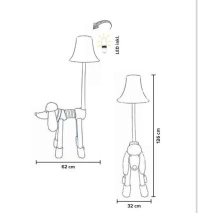 Happy Lamps - LED Lampada da terra per bambini BELLO LED/5,4W/230V barboncino