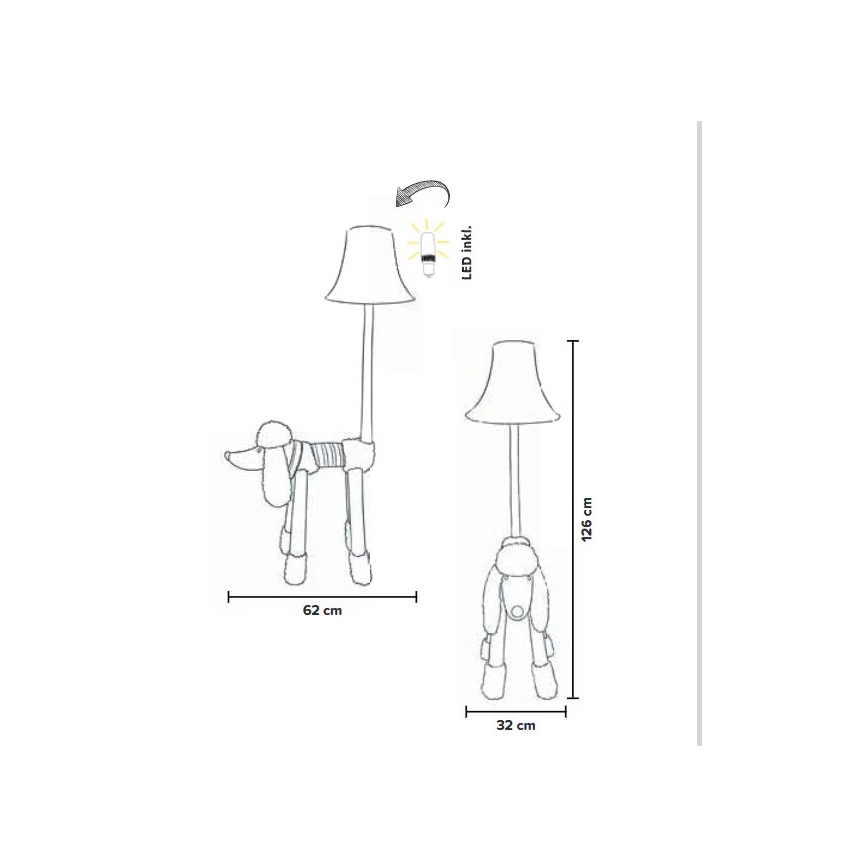 Happy Lamps - LED Lampada da terra per bambini BELLO LED/5,4W/230V barboncino