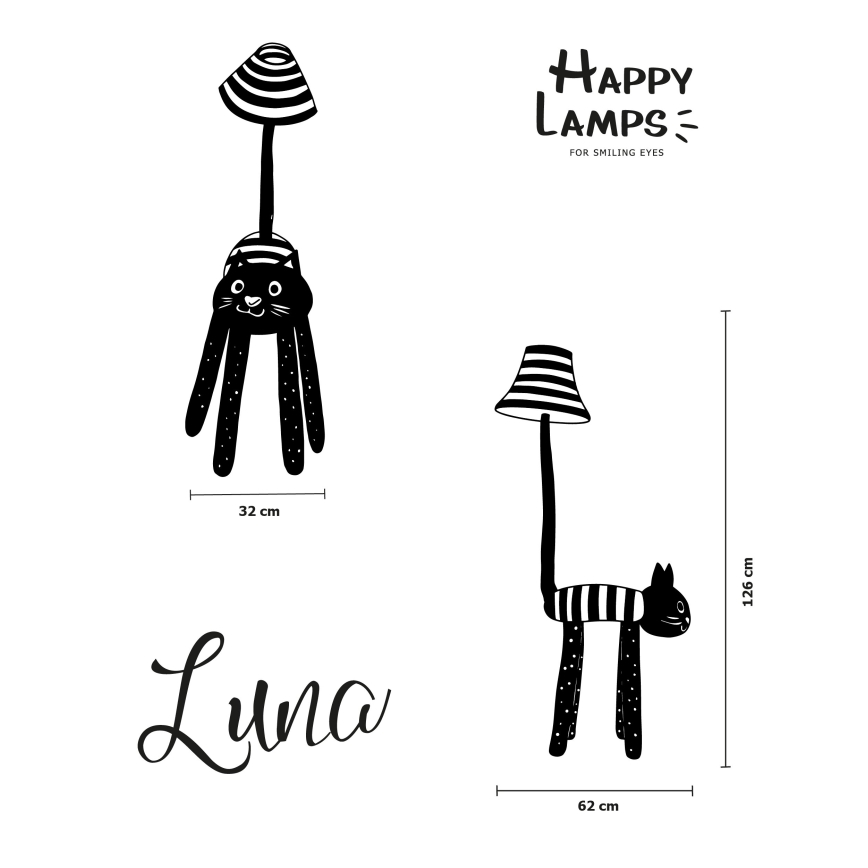Happy Lamps - LED Lampada da terra per bambini LUNA LED/5,4W/230V gatta