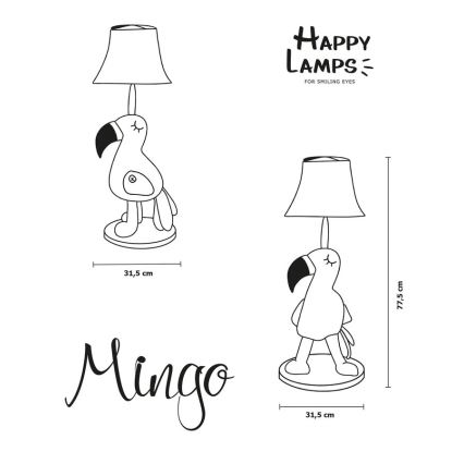 Happy Lamps - LED Lampada da terra per bambini MINGO LED/5,4W/230V fenicottero