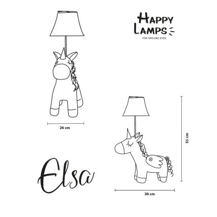 Happy Lamps - LED-Tischleuchte für Kinder ELSA LED/5,4W/230V Einhorn
