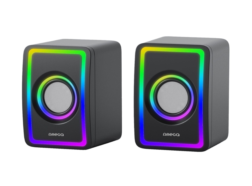 Haut-parleurs USB avec rétro-éclairage RGB 2x3W/5V noir