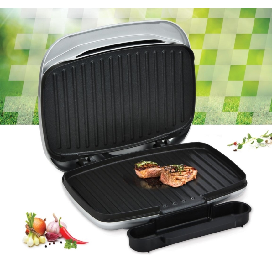 Heinner HEG-F1000SL - Kontaktgrill 1000W/230V mattchrom/schwarz