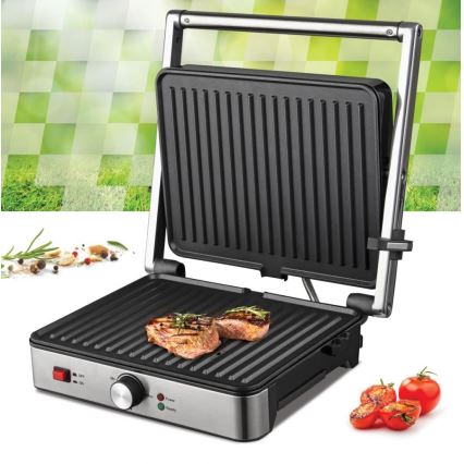 Heinner HEG-K2000SS - Kontaktgrill 2000W/230V mattchrom/schwarz