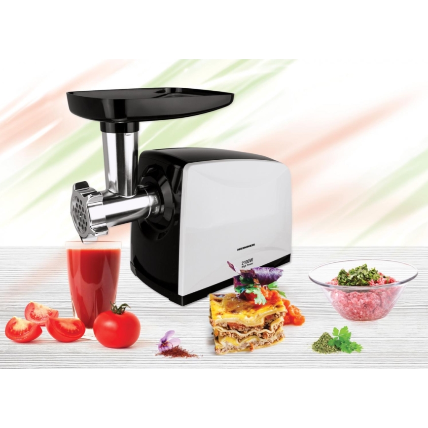 Heinner MG-2100BKWH - Tritacarne 2100W/230V nero/bianco