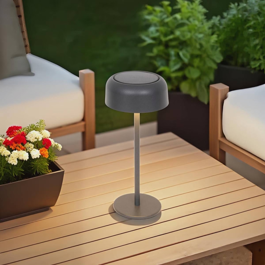 Hesperide - Lampe de table solaire LED BOLTY LED/3,7V 2600 mAh IP65 anthracite