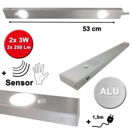 HiLite - LED Unterbauleuchte mit Sensor BERN 2xLED/3W/230V 4000K