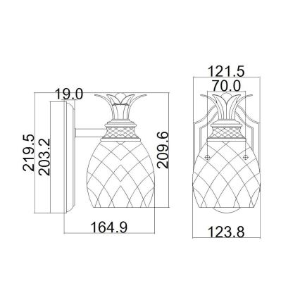 Hinkley - Applique murale LED salle de bain PLANTATION 1xG9/3W/230V IP44 doré