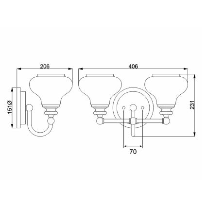 Hinkley - Applique murale salle de bain LED AINSLEY 2xG9/3W/230V IP44 chrome mat