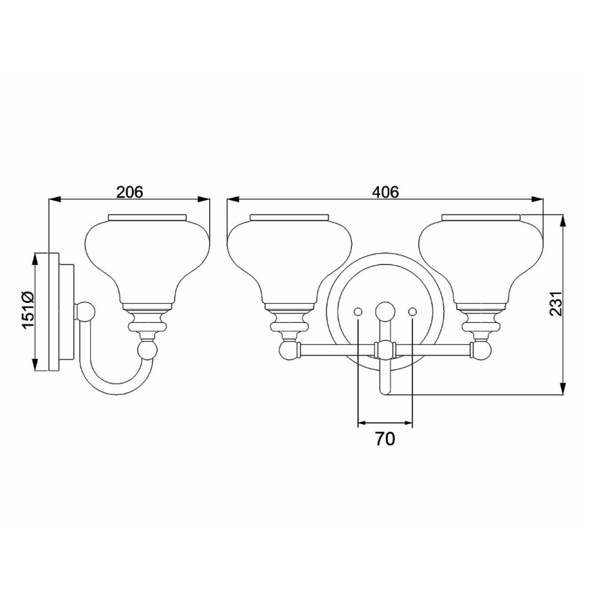 Hinkley - Applique murale salle de bain LED AINSLEY 2xG9/3W/230V IP44 chrome mat