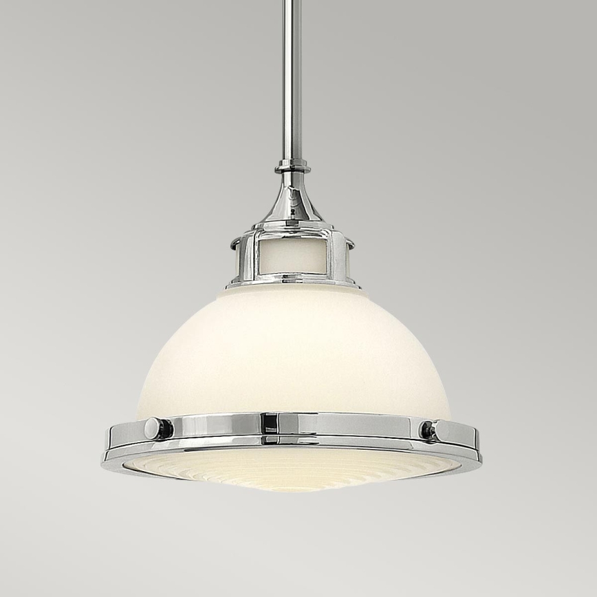 Hinkley - Lampadario a sospensione con supporto rigido AMELIA 1xE27/60W/230V cromo lucido