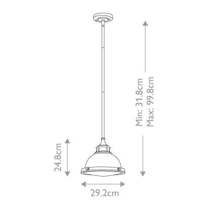Hinkley - Lampadario a sospensione con supporto rigido AMELIA 1xE27/60W/230V cromo lucido