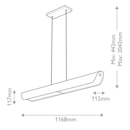 Hinkley - LED-Pendelleuchte ARCO mit Kabelaufhängung LED/43W/230V 3000K goldfarben