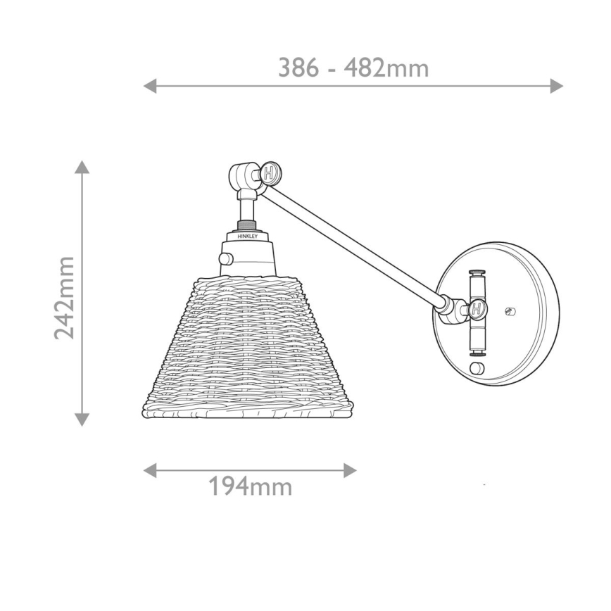 Hinkley - Wandstrahler ARTI 1xE27/60W/230V gold/braun