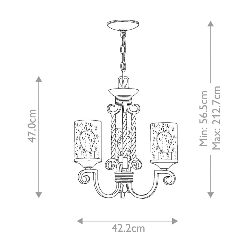 Hinkley - Lampadario a sospensione con catena CASA 3xE27/60W/230V
