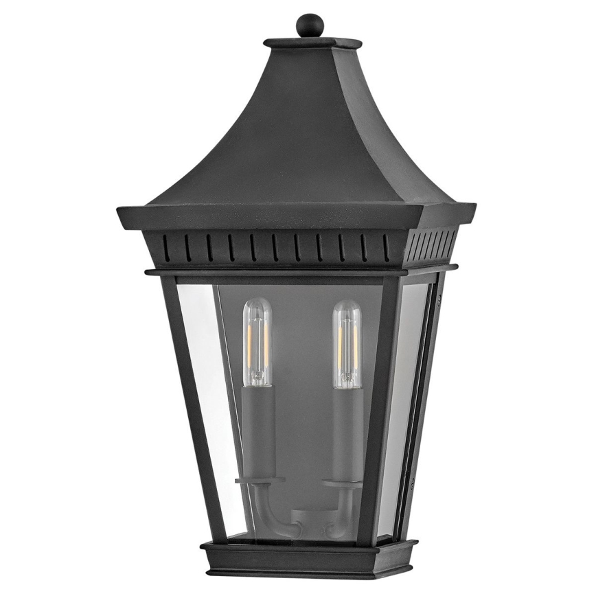 Hinkley - Outdoor-Wandleuchte CHAPEL HILL 2xE14/40W/230V IP44 schwarz