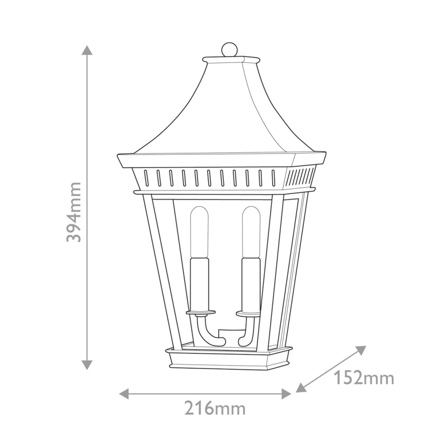 Hinkley - Outdoor-Wandleuchte CHAPEL HILL 2xE14/40W/230V IP44 schwarz