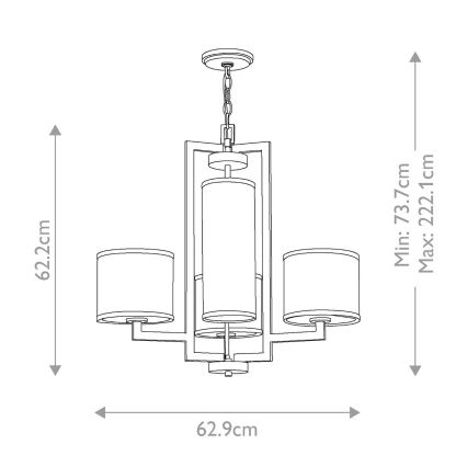 Hinkley - Lampadario a catena HAMPTON 4xE27/60W/230V finitura oro