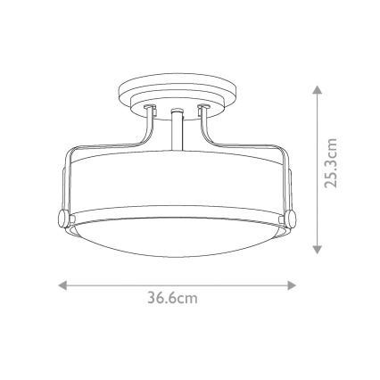 Hinkley - Plafonnier HARPER à montage en surface 3xE27/60W/230V Ø 36,6 cm chrome brillant
