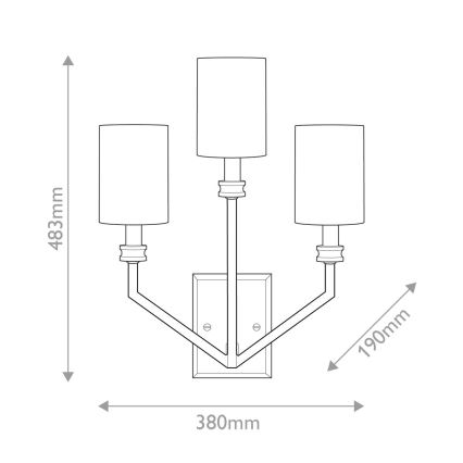 Hinkley - Applique da parete MOORE 3xE14/40W/230V dorata