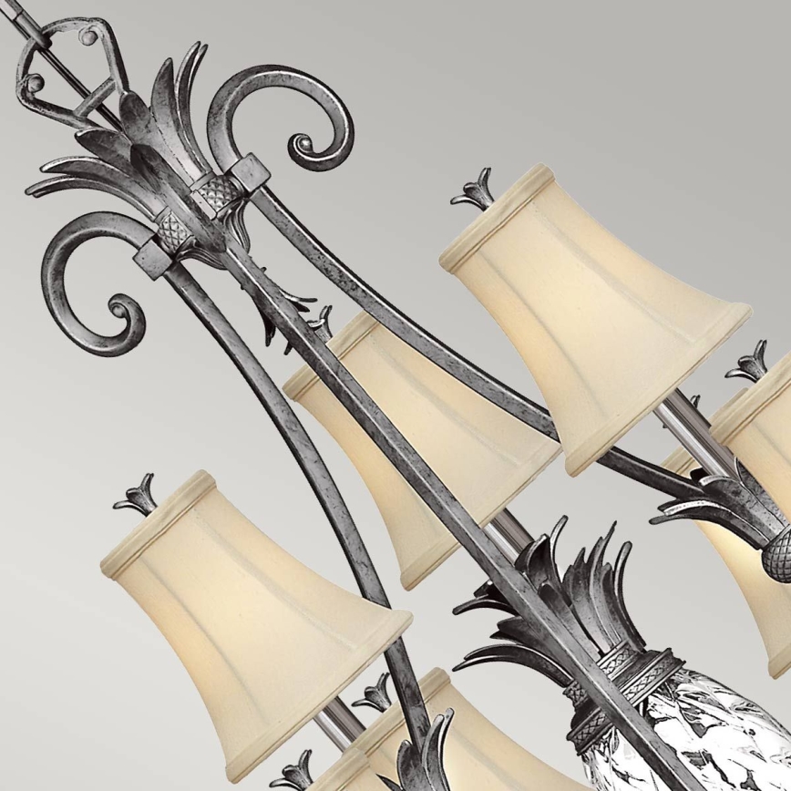 Hinkley - Lampadario a sospensione con catena PLANTATION 10xE14/40W/230V argento