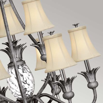 Hinkley - Lampadario a sospensione con catena PLANTATION 10xE14/40W/230V argento