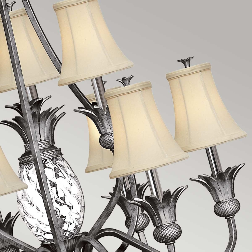 Hinkley - Lampadario a sospensione con catena PLANTATION 10xE14/40W/230V argento
