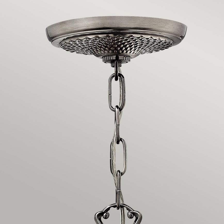 Hinkley - Lampadario a sospensione con catena PLANTATION 4xE14/40W/230V argento