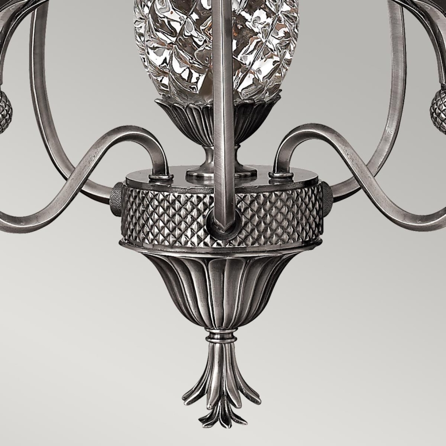 Hinkley - Lampadario a sospensione con catena PLANTATION 4xE14/40W/230V argento