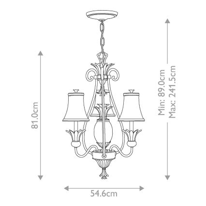 Hinkley - Lampadario a sospensione con catena PLANTATION 4xE14/40W/230V bronzo