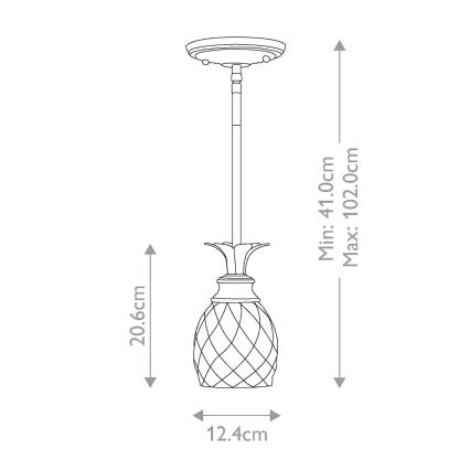 Hinkley - Suspension-barre PLANTATION 1xE27/60W/230V doré