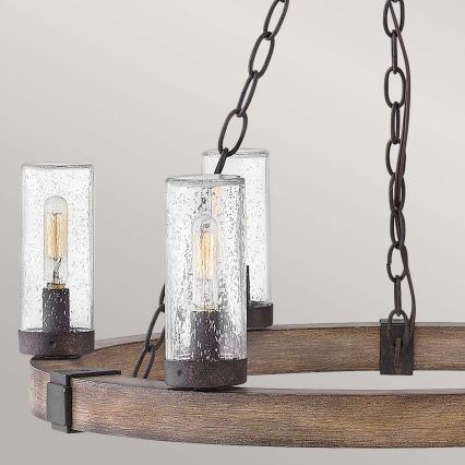 Hinkley - Lampadario a catena SAWYER 6xE14/40W/230V marrone