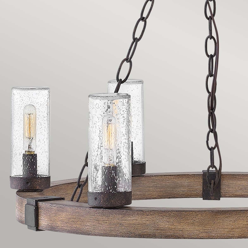 Hinkley - Lampadario a catena SAWYER 6xE14/40W/230V marrone