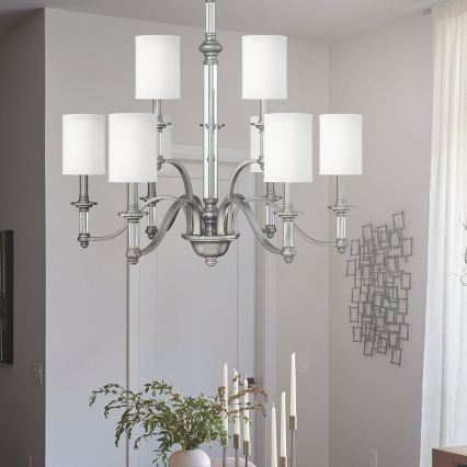 Hinkley - Lampadario a catena SUSSEX 9xE14/40W/230V cromo satinato