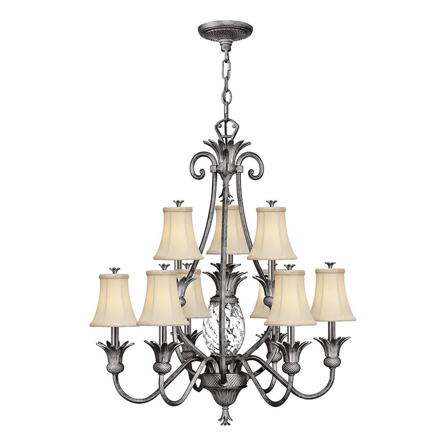 Hinkley - Lampadario a sospensione con catena PLANTATION 10xE14/40W/230V argento