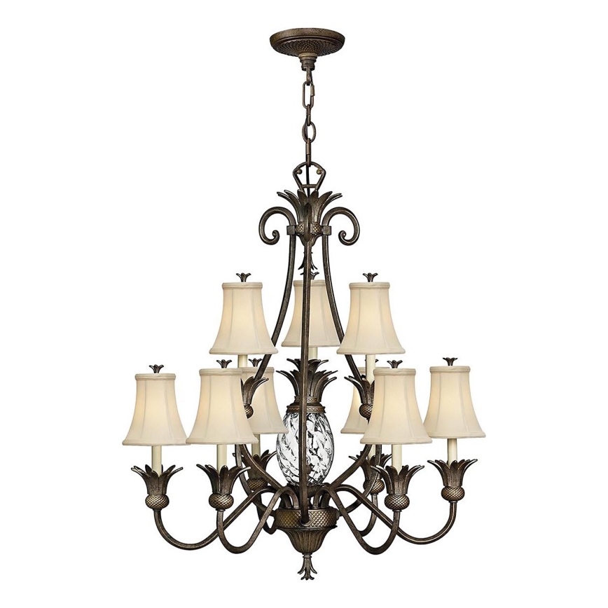 Hinkley - Lampadario a sospensione con catena PLANTATION 10xE14/40W/230V bronzo