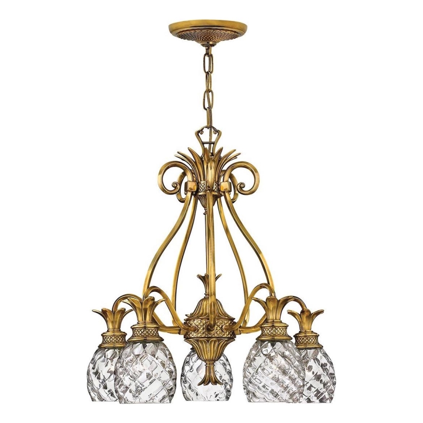 Hinkley - Lampadario a sospensione con catena PLANTATION 5xE27/60W/230V oro